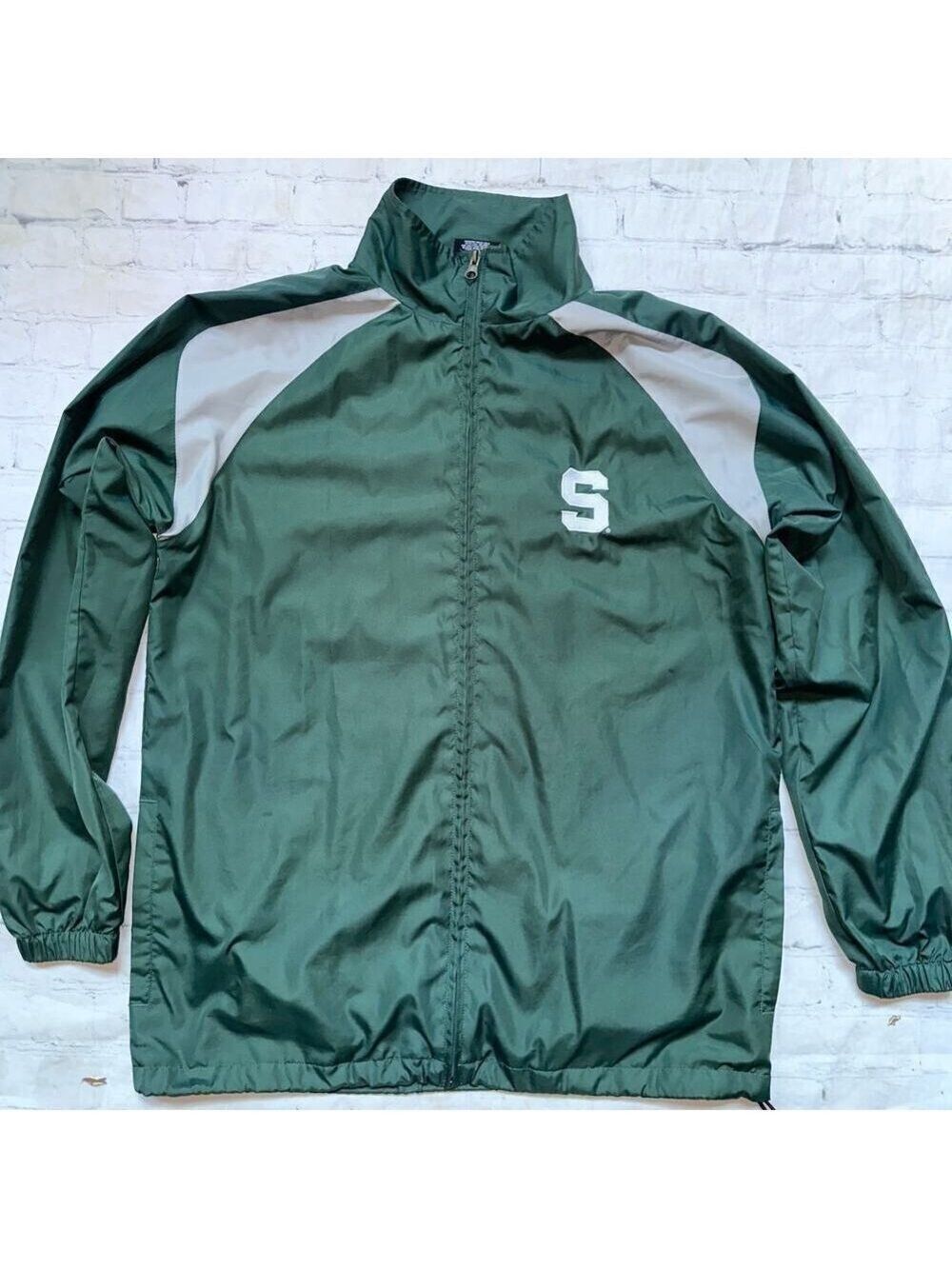 Vintage Adult Small Vintage NCAA Michigan State Spartans Full Zip Windbreaker
